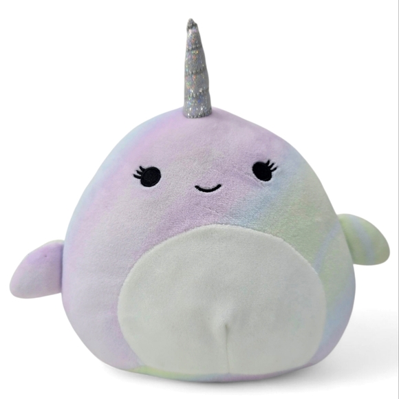 SQUISHMALLOWS Marianovella Narwhal 7” Plush Toy Pastel Unicorn Whale Kawaii Novi - Picture 1 of 8